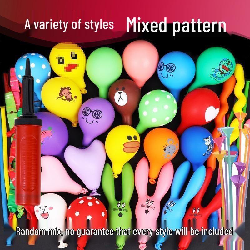 Cartoon Mix & Match Children's Balloon Set: Long Strip & Heart-Shaped Balloons for Street Promotion