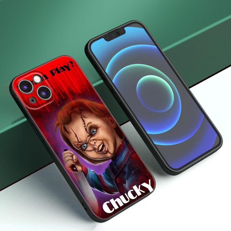 

Чехол для телефона с изображением куклы Чаки из фильма ужасов для Apple iPhone 12 13 Mini 11 14 15 Pro Max 7 8 + X XR XS SE 2020 2022, черный силиконовый чехол iPhone 13