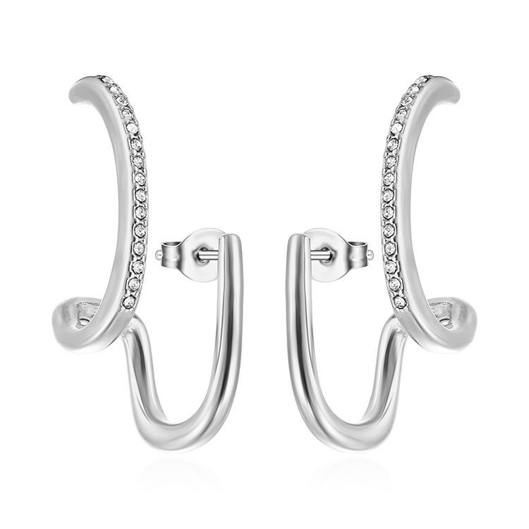 

Нестандартные серьги из нержавеющей стали с бриллиантами, высококачественные женские легкие роскошные стильные украшения для ушей из 18-каратного золота