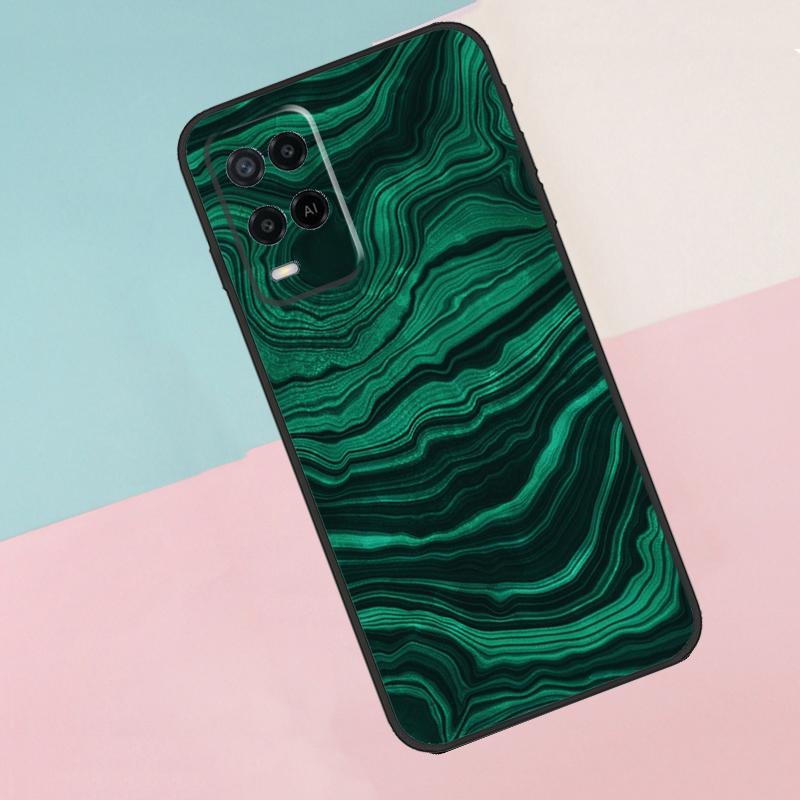 

Gold Indigo Faux Malachite For Oppo A40 A60 A80 A18 A38 A58 A78 A98 A79 A16 A76 A96 A15 A74 A94 A54 A77 A17 Phone Case OPPO A54s