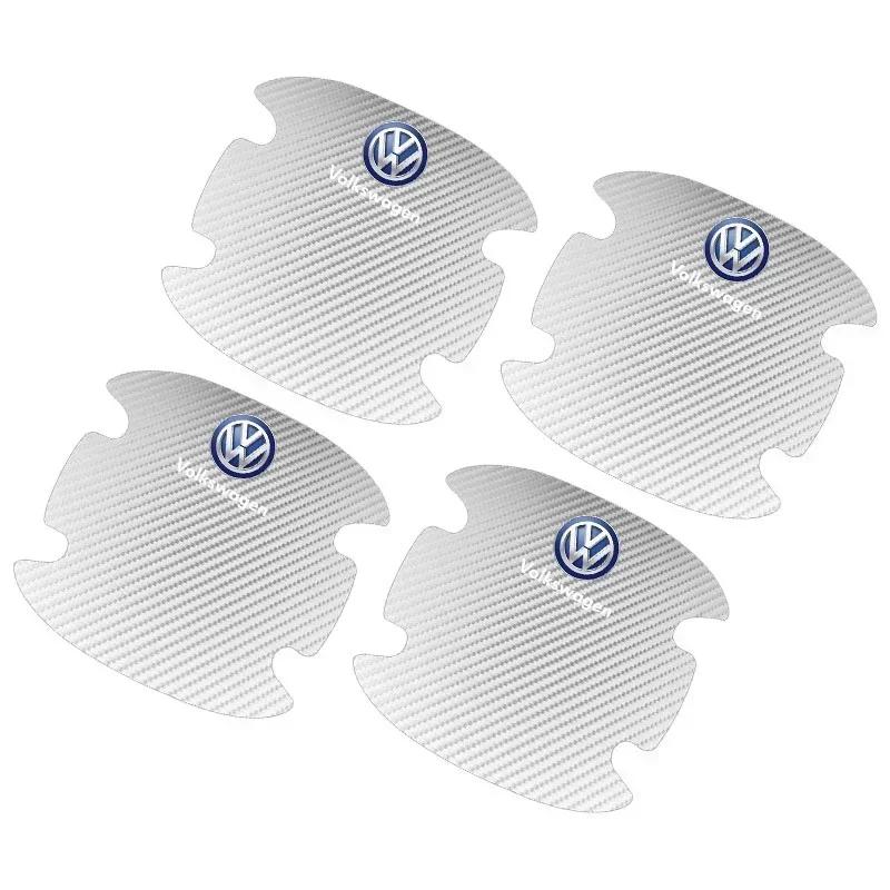 New New 4PCS Car Door Handle Protection Sticker Emblem Car Styling New Volkswagen Golf GTI Bora Passat Jetta Beetle Sciroc