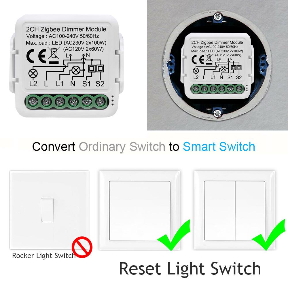 Tuya Zigbee Smart WiFi Dimmschalter