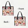 Cute Mushroom Printed Tote Bag Stylish Daily Use Shoulder Bag