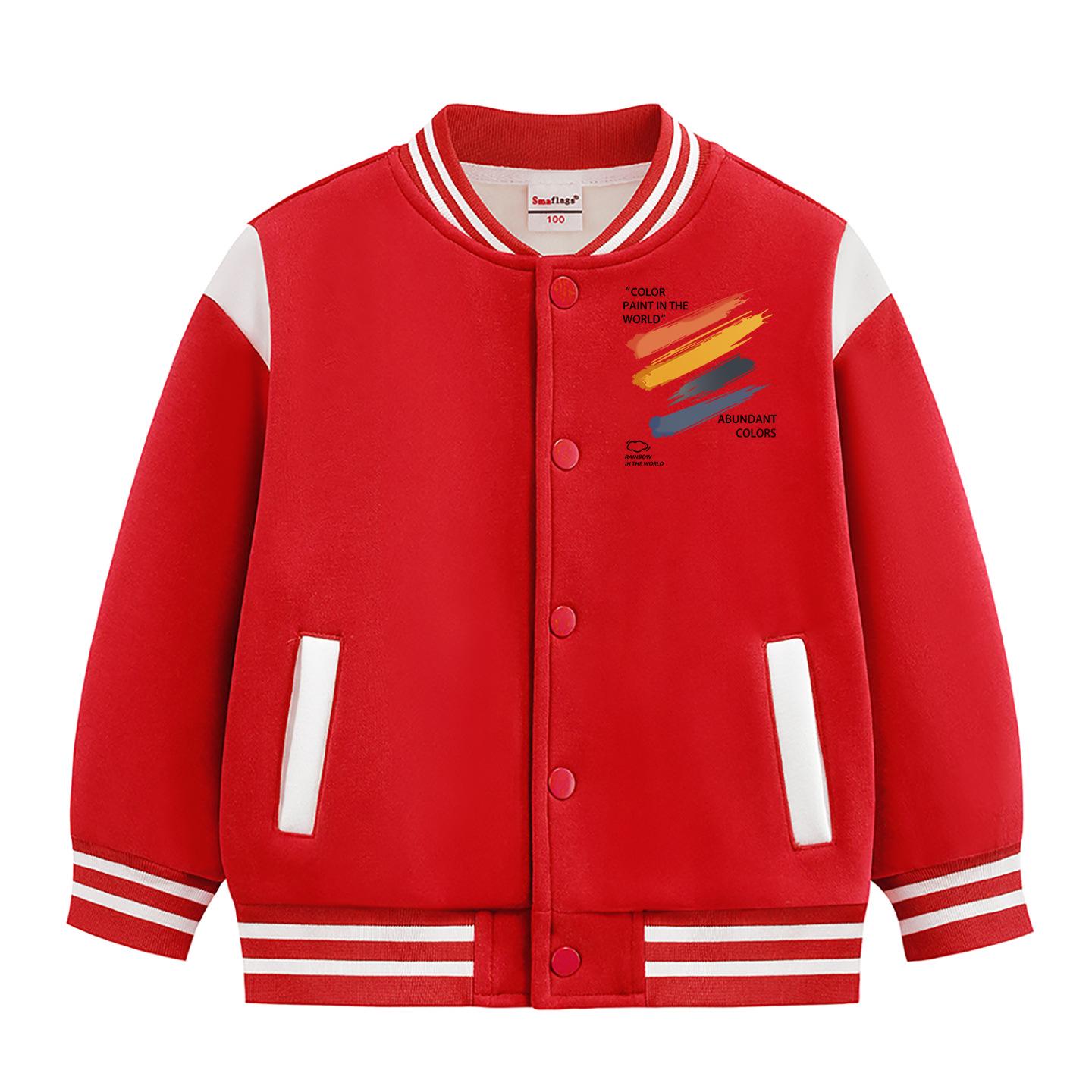 

Children s Thicker Baseball Jacket - New 2026 Autumn/Winter Style for Boys and Girls, Velvet-Lined, Suitable for Middle and Large Kids. 100cm (Height: 90-100cm)