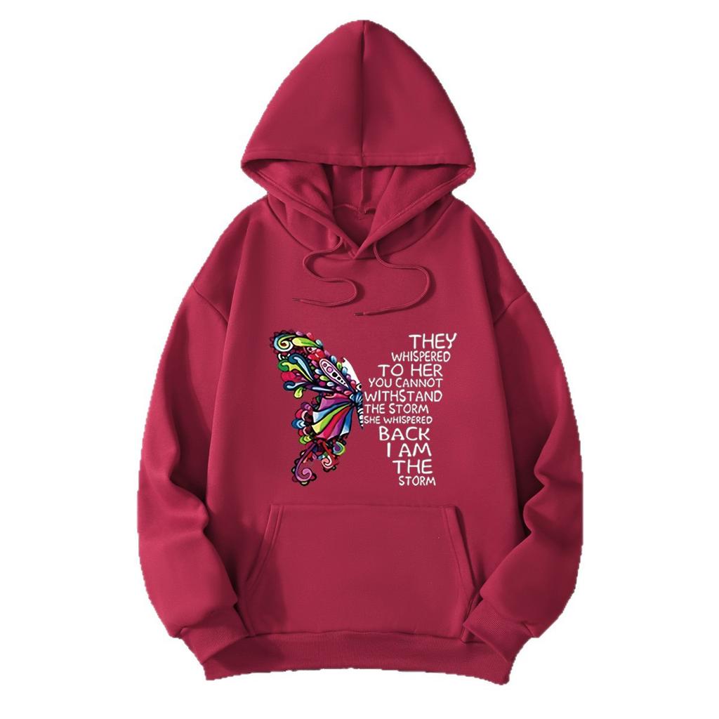 2025 Loose Plus Sweater Women's Printing Trendy Versatile Letter Loose Hooded Top