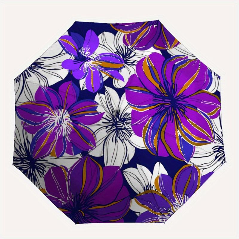 1pc Floral Pattern Automatic Open/close Folding Umbrella, Compact Portable Travel Umbrella, Perfect Birthday/Christmas, Cute Umbrella, Durab