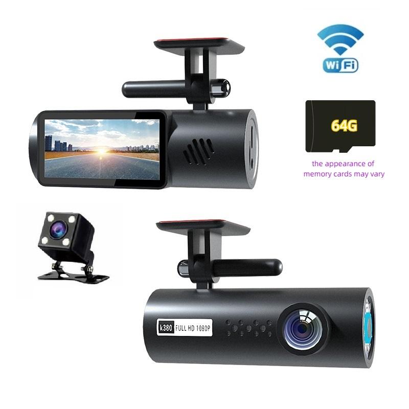 Nová autokamera do auta s WiFi a připojením ke smartphonu, Vysoce kvalitní noční vidění, Duální záznam DVR rekordér