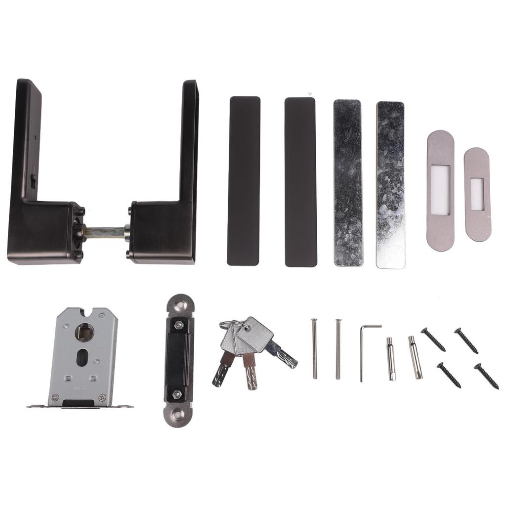 Black Minimalist Door Lock Noise-Free Door Lock Smooth Operation Mechanism Bedroom Door Lock Effortless Closing For Interior Use
