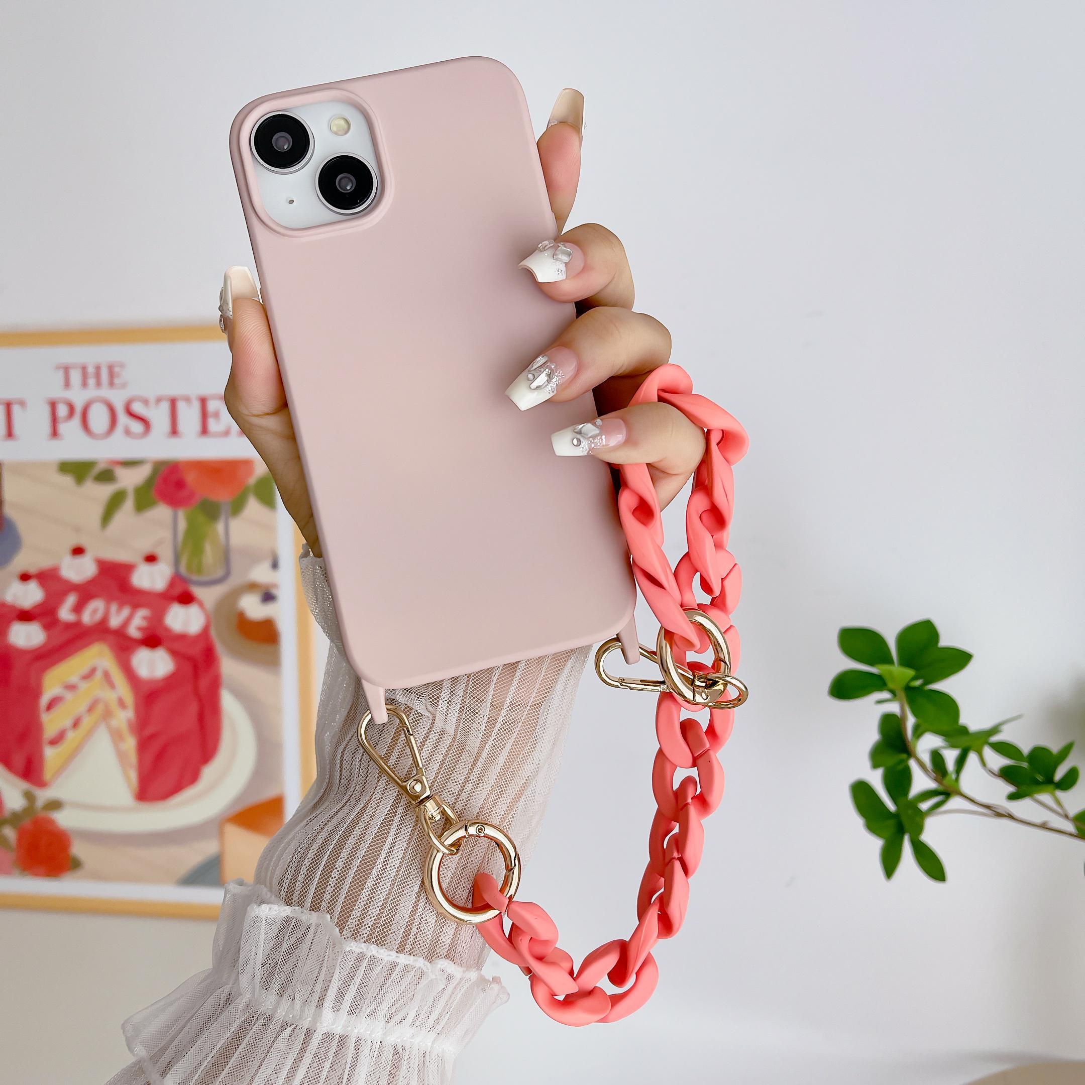 

120cm Bevel Design Phone Strap Colorful Portable Acrylic Cell For iPhone 15 14 16 Pro Case Chain Lanyard Hanger for Mobile Phone For iPhone 13&Silicone&Case & Strap