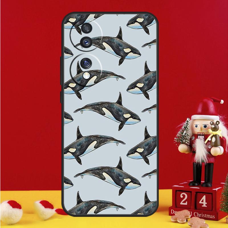 

Blue Ocean Whales Pattern Case For Honor Magic 8 5 6 7 Pro Honor Win RT 50 70 90 200 400 Lite X8c X9b X9c X9a X9d Cover Honor Magic5 Pro