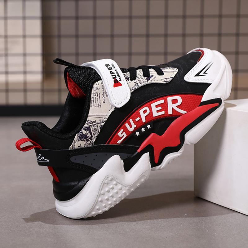 Sport Kinder Sneaker Jungen Freizeitschuhe für 5-16 Jahre alte Kinder Tennis Leder Rutschfest Mode Laufschuhe