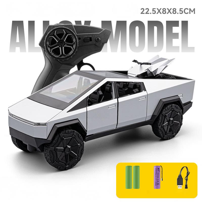 1/24 Tesla Cybertruck RC Car Off Road SUV Pickup Truck Alloy Die Cast Model Car Remote Control Car Gifts Competition Car Boys Toy Kids