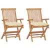 Day and Night - Day and Night Garden Chairs 2 Units Teak Wood with White Cream Cushions