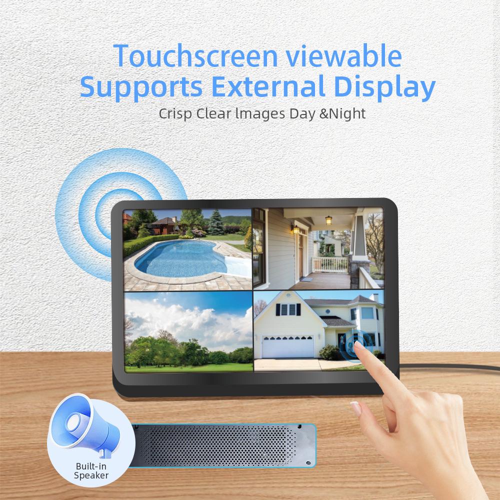4MP Wireless Solar Surveillance Camera with Touch Screen – Outdoor Waterproof for Home & Mobile Remote Monitoring