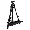 Art Painting Stand Black Angle Height Adjustable Foldable Metal Easel Tripod with Tray for Drawing