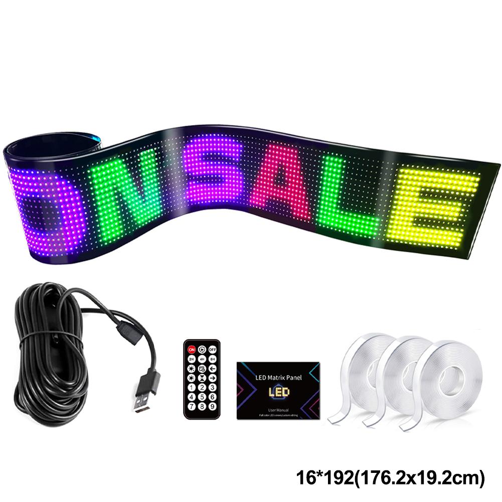 Business Advertising LED Matrix Pixel Panel RGB Pattern Car Graffiti Scrolling Text Animation Shop Reminder Light Bluetooth Lamp