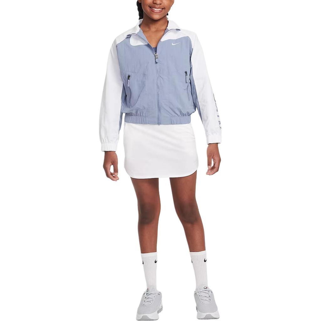 Nike Sportswear Logo Zip Woven Long Sleeve Jacket Kids Jackets Slate-Blue IF0602493