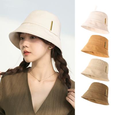 Sommer Klassische Feste Farben Eimer Hut Baumwolle Frauen UV Schutz Fischer Kappe Erwachsene Frühling Casual Panama Hut Reise Strand Bob