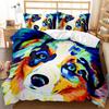 3D Dog Bedding Set Microfiber Duvet Cover 2/3 Pieces DE135*200 Oversize Animal Pattern Soft and Easy To Clean Household Decoration