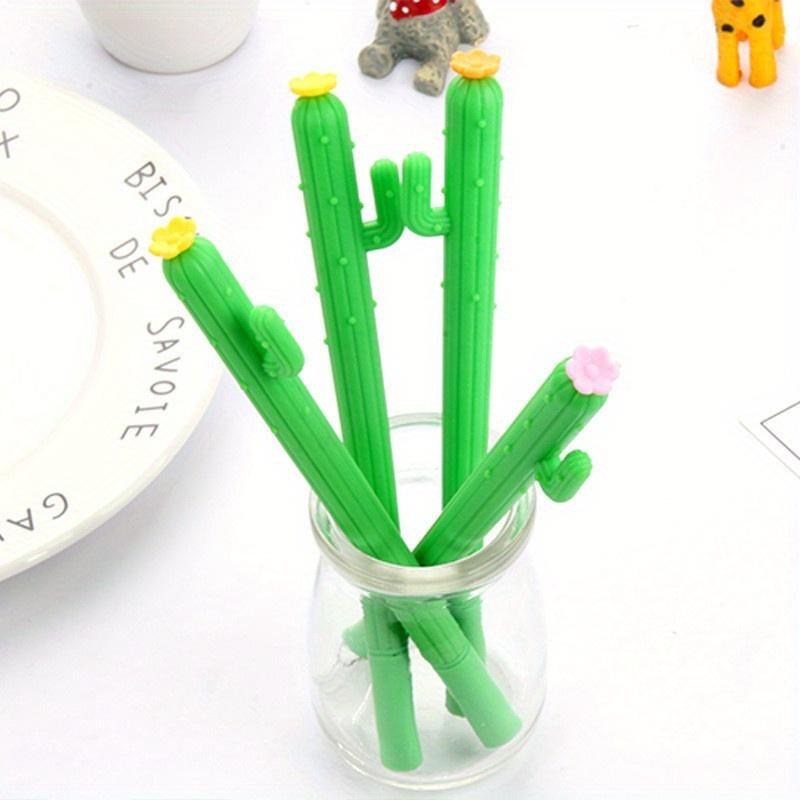 Back to school season 10pcs 0.5mm creative three-armed cactus shape neutral pen Plant black signature pen Office pen Student stationery