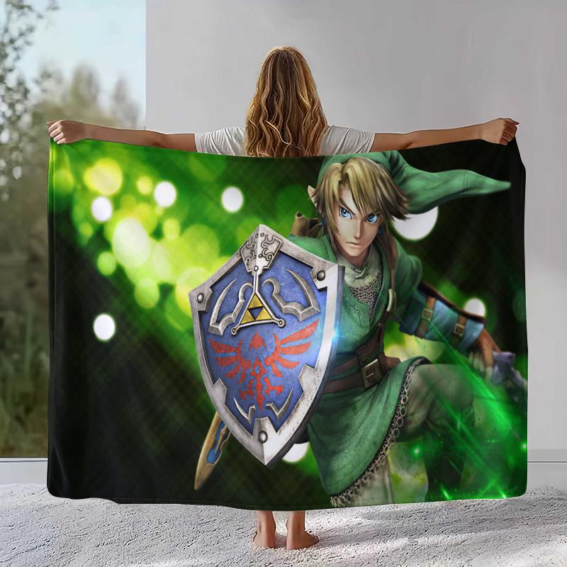 Retro Z-Zelda Cartoon Link Games Flannel Blanket,Ultra Soft Warm Plush Throw for Home Bedroom Bed Sofa Cover Camping Picnic kid