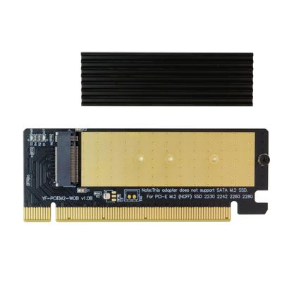 EZDIY-FAB M.2 PCIe NVMe Conversion Adapter with Heatsink and Heat Dissipation Design, for PCI Express X16 Slots Only, Compatible with M.2 SSDs