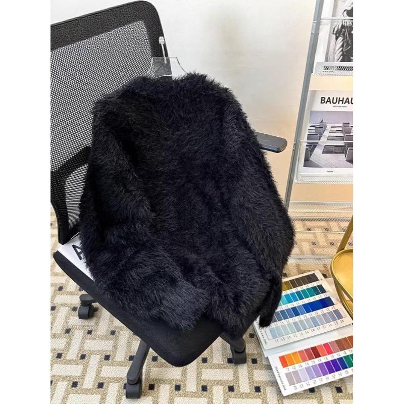 Męski Retro Puszysty Sweter z Wysokim Dekoltem - Jesień/Zima Casual Luźny Dzianina