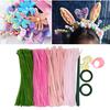 1 Set Pipe Cleaner Flower Material Kit with Stem Stamens Tape Ribbon 4 Colors Chenille Stem Twist