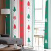 Christmas Tree Striped Snowflakes Sheer Curtains for Kids Bedroom Living Room Voile Window Curtains Tulle Drapes