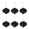 6 Pcs Honeycomb Christmas Ornaments 3D Mini Glitter Edge Paper Honeycomb Lantern Vintage Foldable Xmas Tree Hanging Decoration for Holiday Party