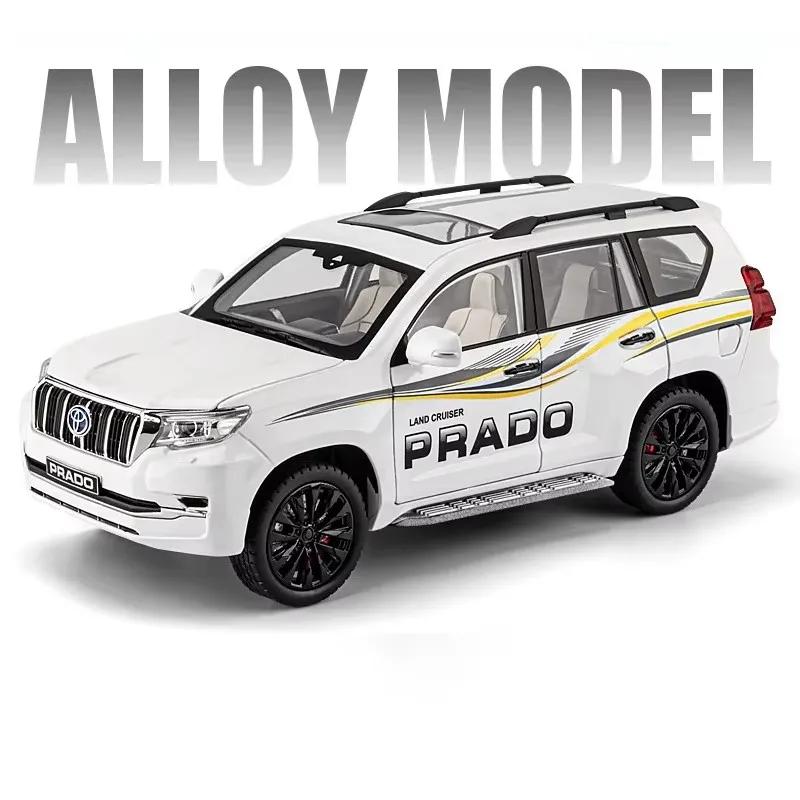 Large 1:18 Range Rover Prado Car Model Toy Alloy Diecast Simulation Doors Opened Pull Back Vehicle Models Collection Boys Gifts