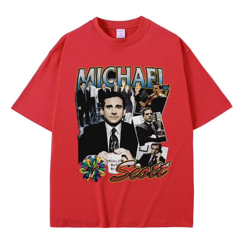 Michael Scott Graphic Tshirt Tv Series The Office Dwight Schrute Jim Halpert Print Tshirts Unisex Women Vintage Oversized T Shirt