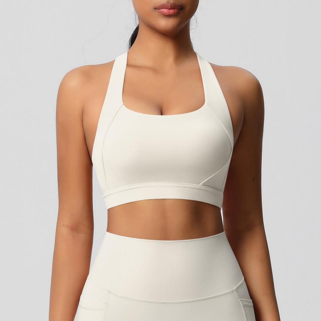 Cross-Border High-Impact Brushed Sports Bra for Yoga, Pilates, Running, and Fitness