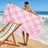 Floral Pink Pattern with Spiral Accents Beach towel quick-drying for travel outdoor sports jogging beach and swimming