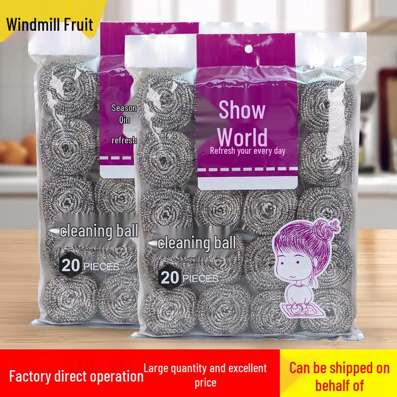 Windmill Fruit 6-pack 410 Steel Wool Household Cleaning Balls/Dishwashing Brushes - Non-shedding