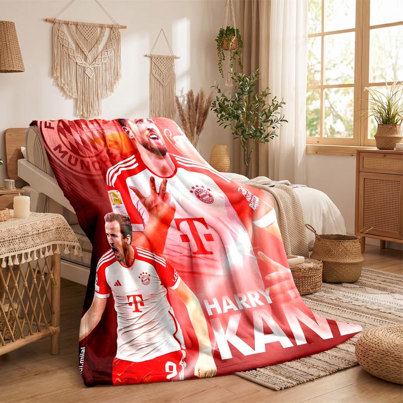 Manta de Franela con Estampado de Harry Kane Suave Cálida Manta para Sofá Cama para Hogar Oficina Dormitorio