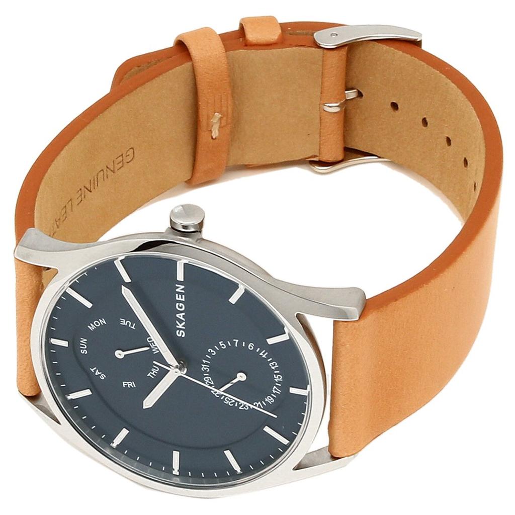 Skagen Men's Watch SKW6369 Navy Blue/Light Brown [Parallel Import]