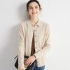 Women's 100% Cashmere Polo Neck Sweater - Loose Long Sleeve Knit Cardigan for Autumn and Winter