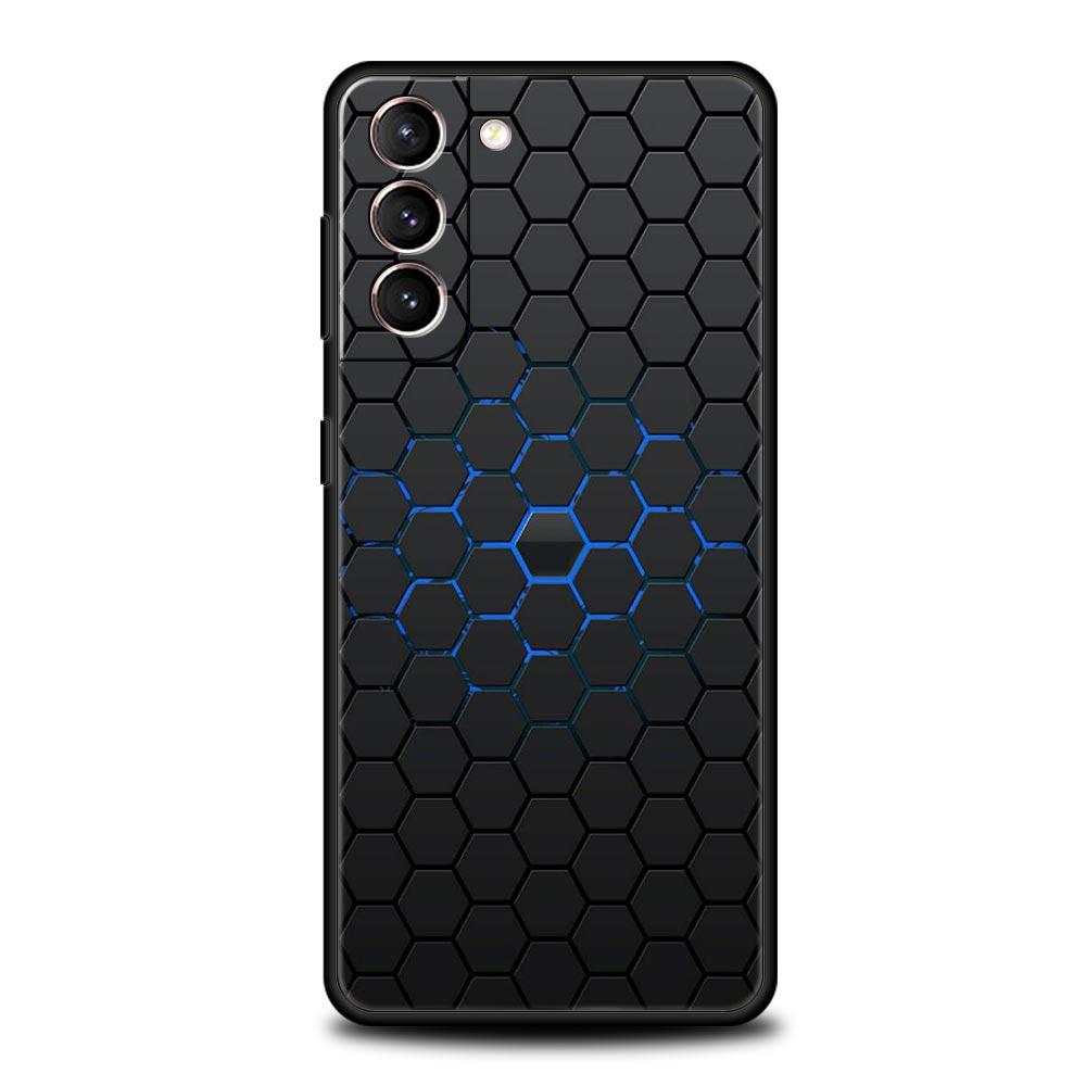 Phone Case For Samsung Galaxy S25 Edge S24 S23 S22 S21 Ultra S20 FE 5G S10 S10E S9 Plus Soft TPU Cover Honeycomb Pattern