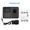 Biometric Fingerprint Attendance Machine Electric Time Clock USB Recorder with Offline Staff Data Management System