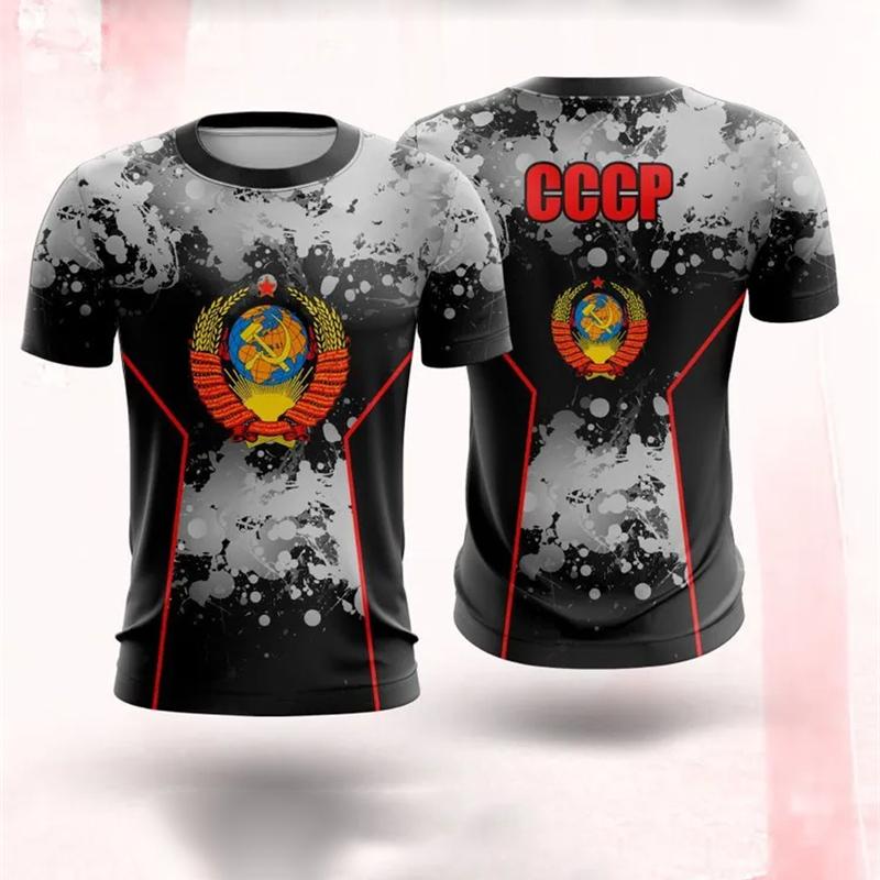 Russian Coat Of Arms T-shirt For Men's Clothes Camouflage Outdoor Sport Wear T Shirt Short Sleeve Tee Top Summer Women's T-shirt