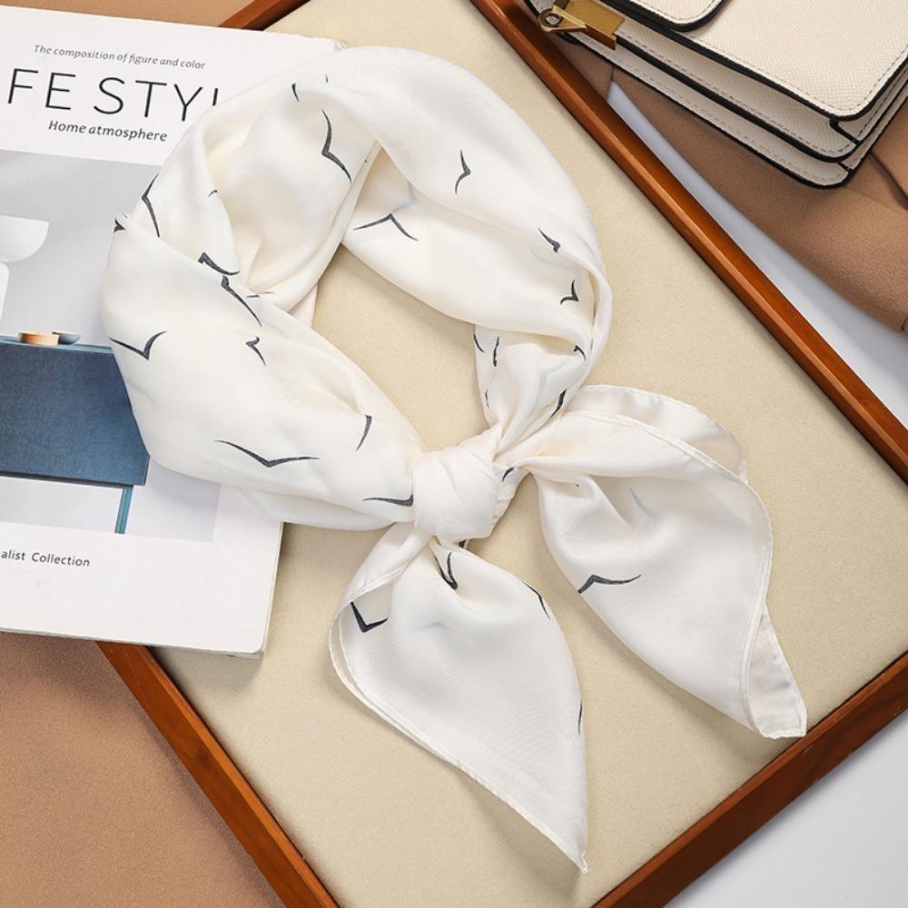 Square Hair Scarf Double Sides Neckerchief Fashion Silk Scarf  Gift