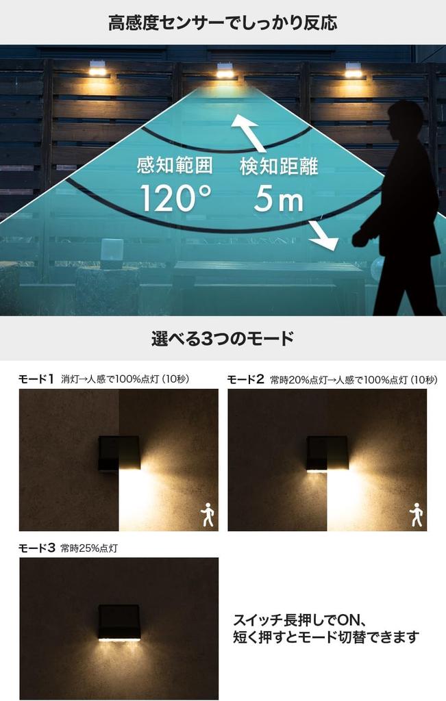HAPPYJOINT Pit 2 Motion Sensor Solar 2 Color 1000 Adjustable Angle Light, Outdoor, Powered, Waterproof, IP54, Switching, Lumens, Long-Lasting Light,