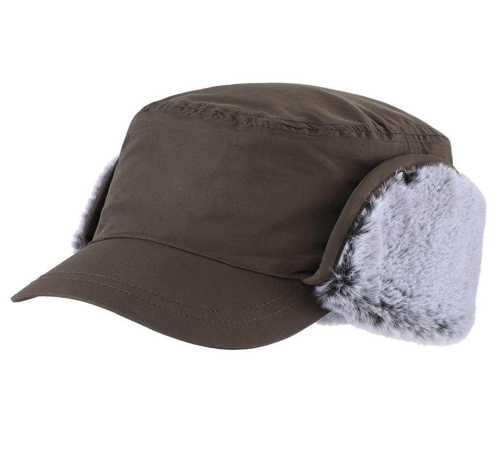 Cone Tail Unisex Earmuff Cap for Cold Work Army Green Men, Winter, Outdoor, Weather, Cycling, Warm, Waterproof, Cap,