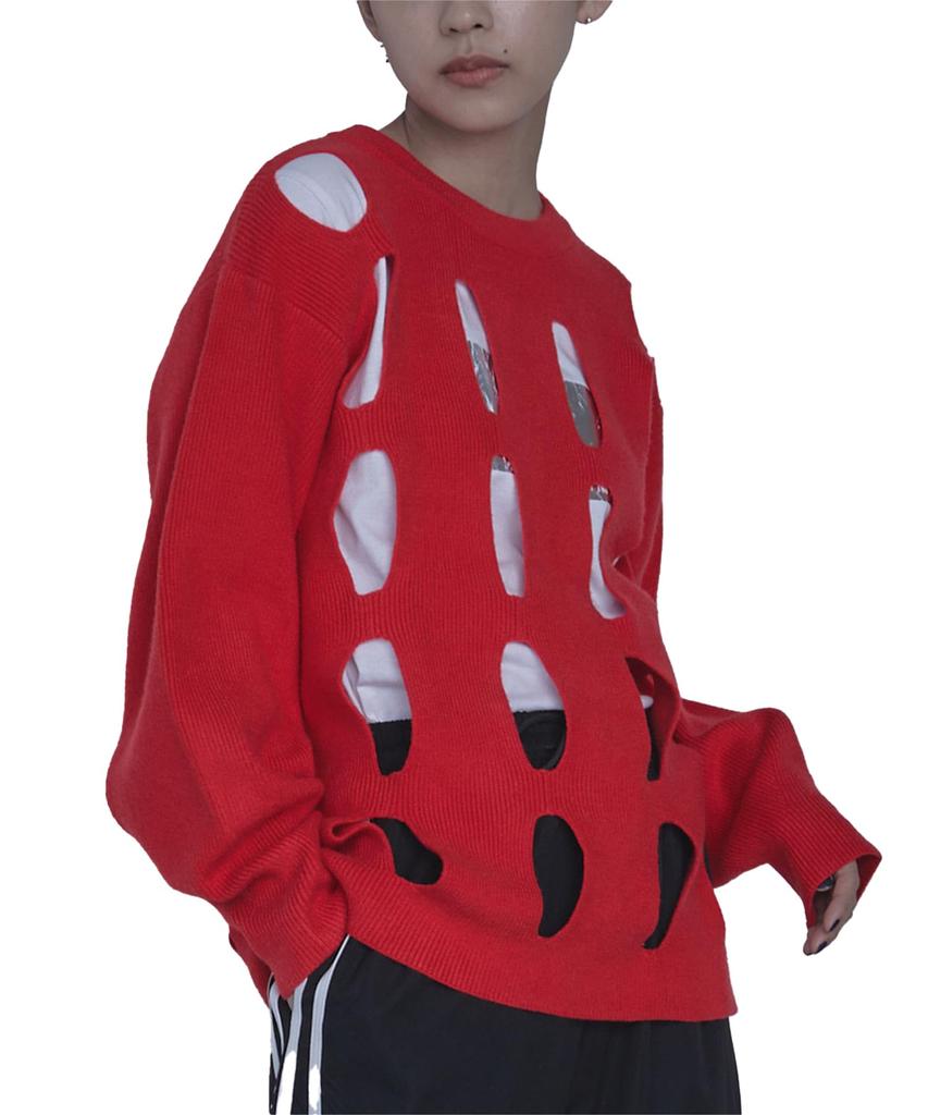 miette Cutout Design Knit REXX1061 Free Size Red Women's