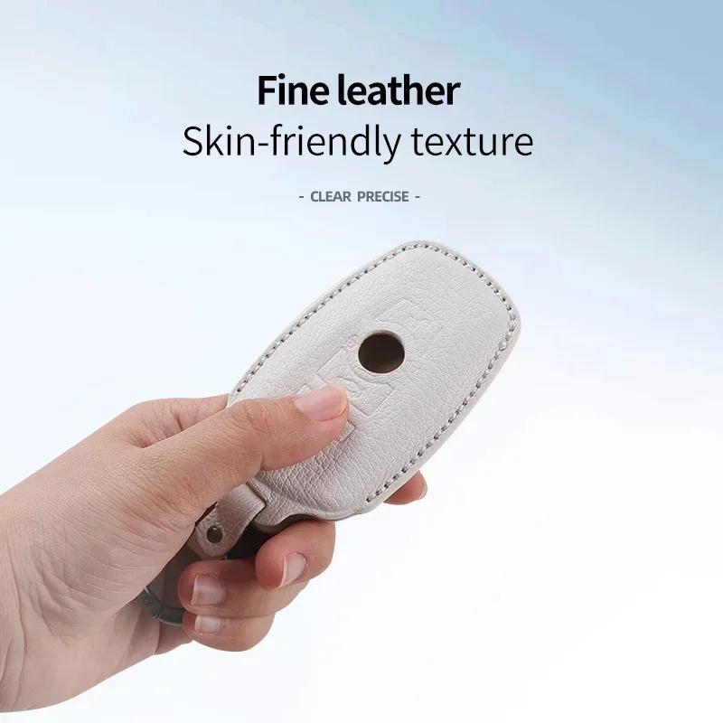 Interior Mouldings Sheepskin Car Key Case Bag For BMW 1 5 6 7 Series G20 G30 G11 G01 G02 F15 F16 F48 X1 X4 X5 X6 X7 Keychain Acc