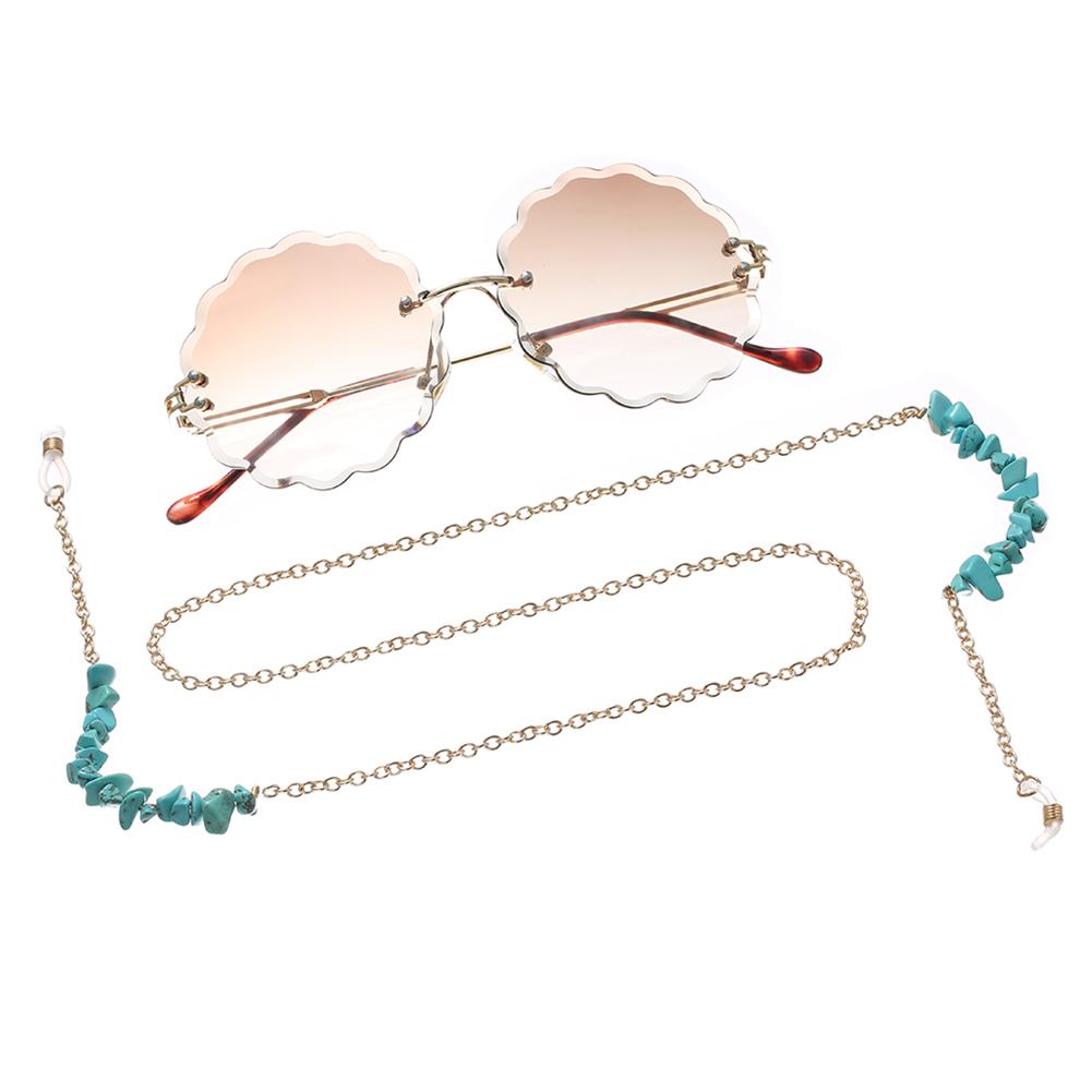 Fashion Turquoise Chain Gold Neck Wear Anti-loss Cord Holder Sunglasses Accessories