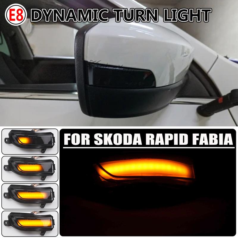 LED Side Wing Mirror Indicator Dynamic Turn Signal Light For Skoda Fabia 2014 2015 2016 2017 2018 For Skoda Rapid 2017-
