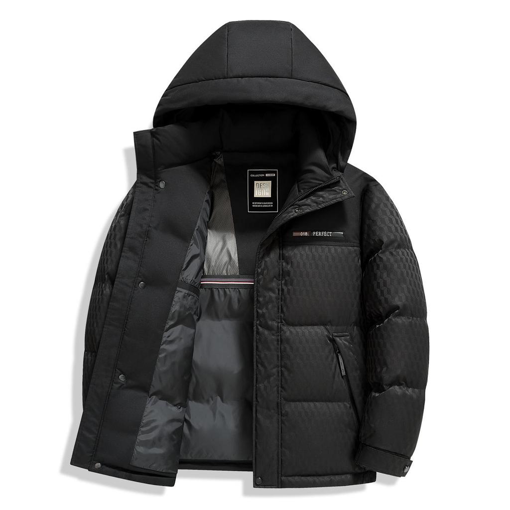 Men's Casual Hooded Patchwork Down Jacket (90% Down) - Winter 2025 Collection