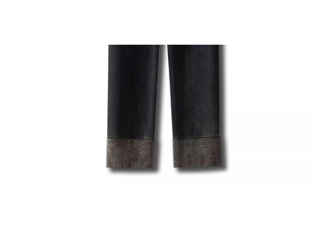 Women's Slimming Thicken Straight-Leg Nine-Point Cigarette Jeans - Autumn/Winter 2024 Edition